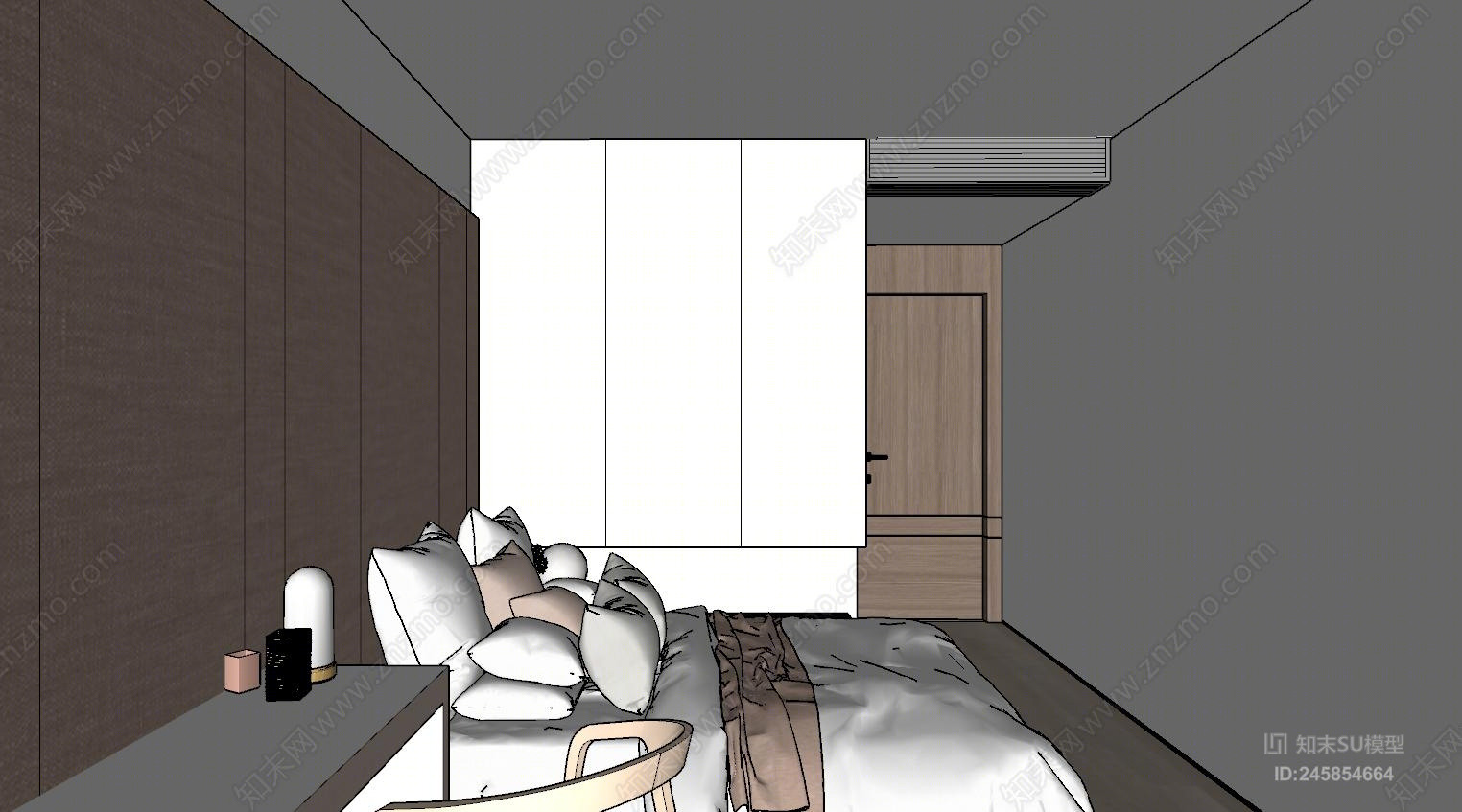 现代女孩房SU模型下载【ID:245854664】
