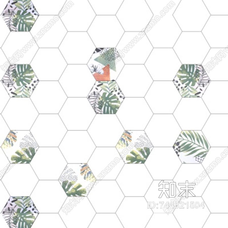 动植物六角砖贴图下载【ID:744321504】