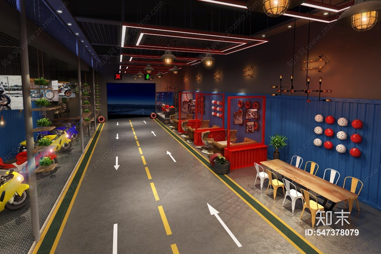 美式机车摩托车俱乐部3D模型下载【ID:547378079】