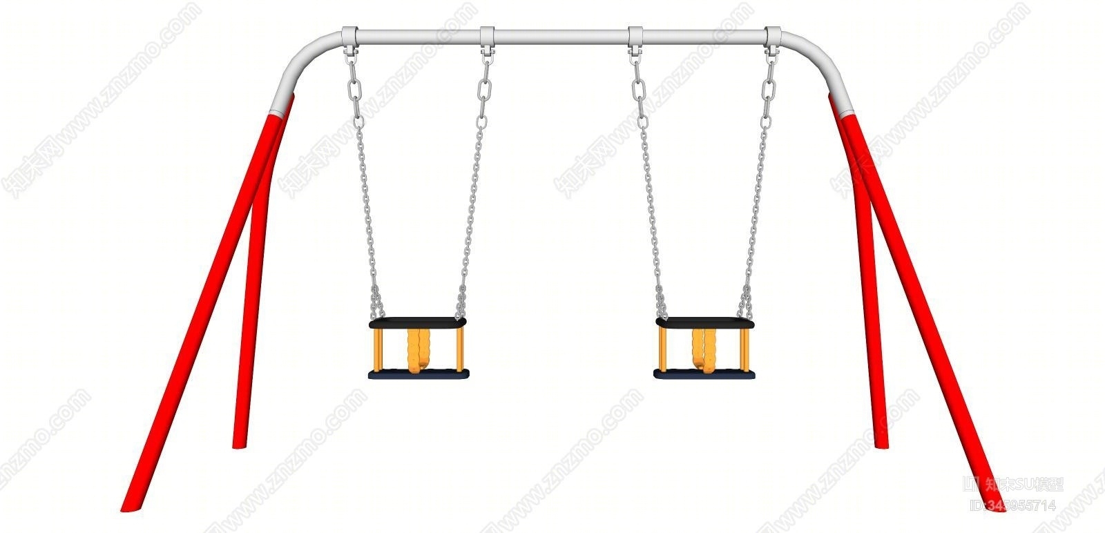 现代铁架子秋千SU模型下载【ID:345955714】