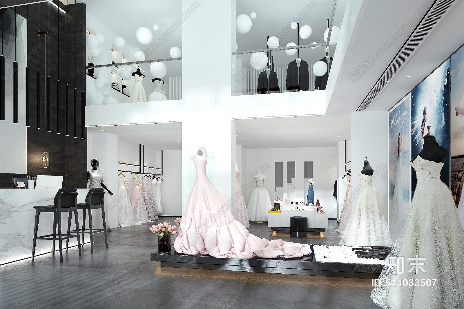 现代婚纱店3D模型下载【ID:544083507】