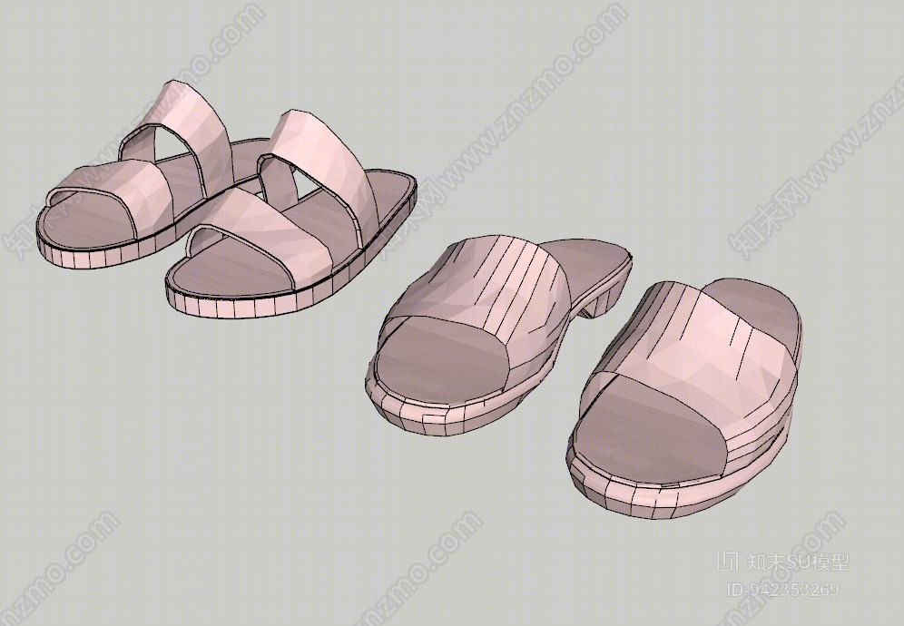 拖鞋SU模型下载【ID:942353269】