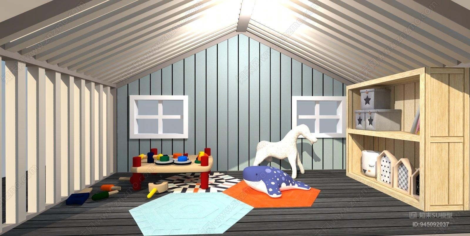 现代儿童木屋SU模型下载【ID:945092037】