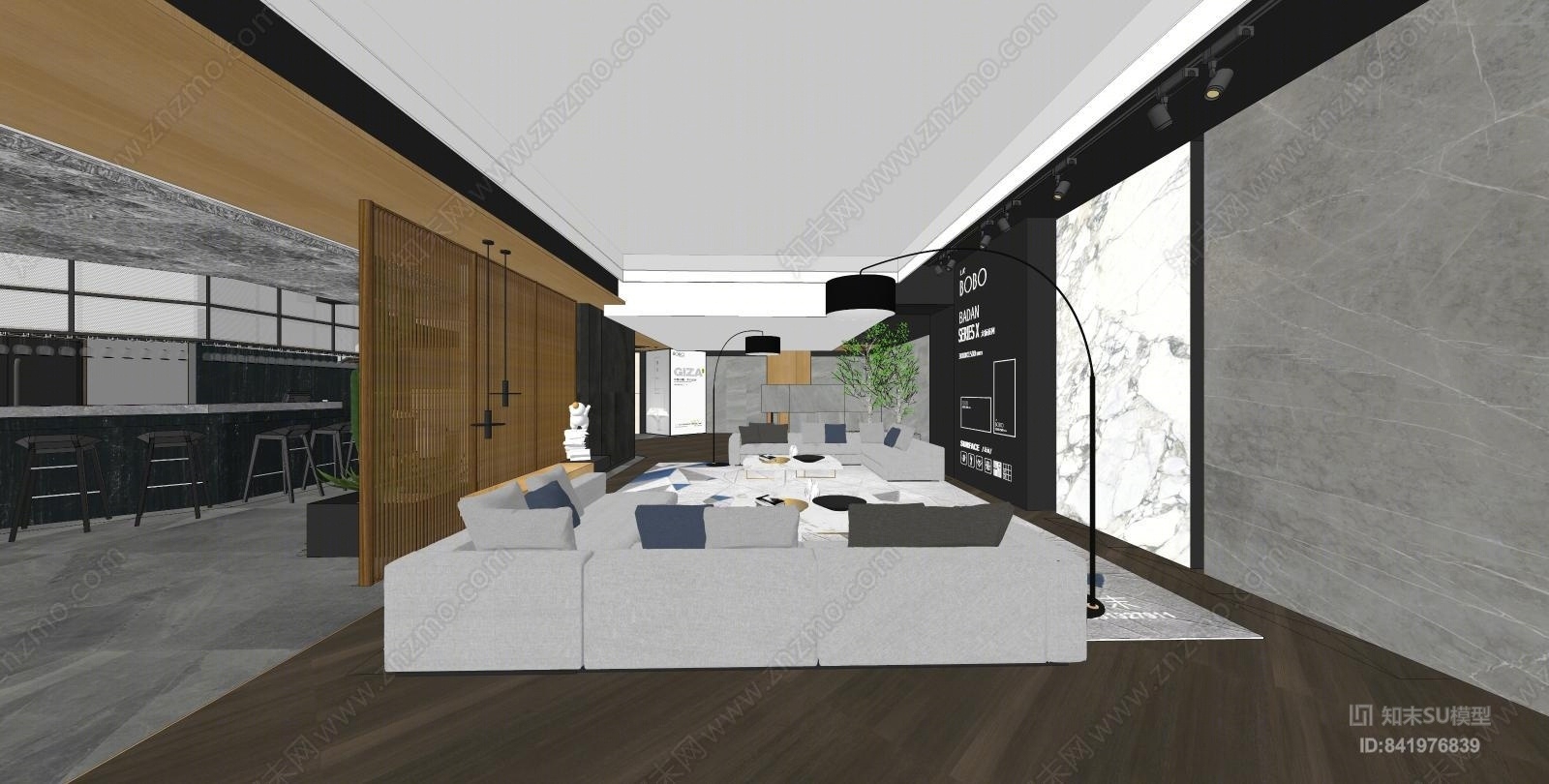 现代轻奢陶瓷展厅SU模型下载【ID:841976839】