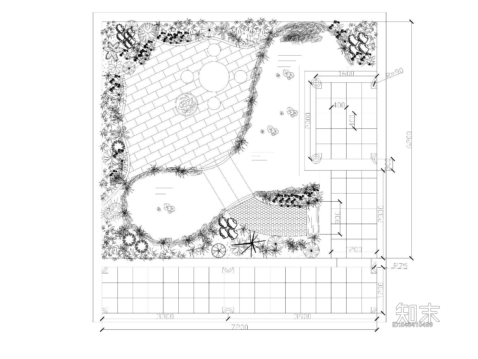 私家花园绿化配置图cad施工图下载【ID:548410499】