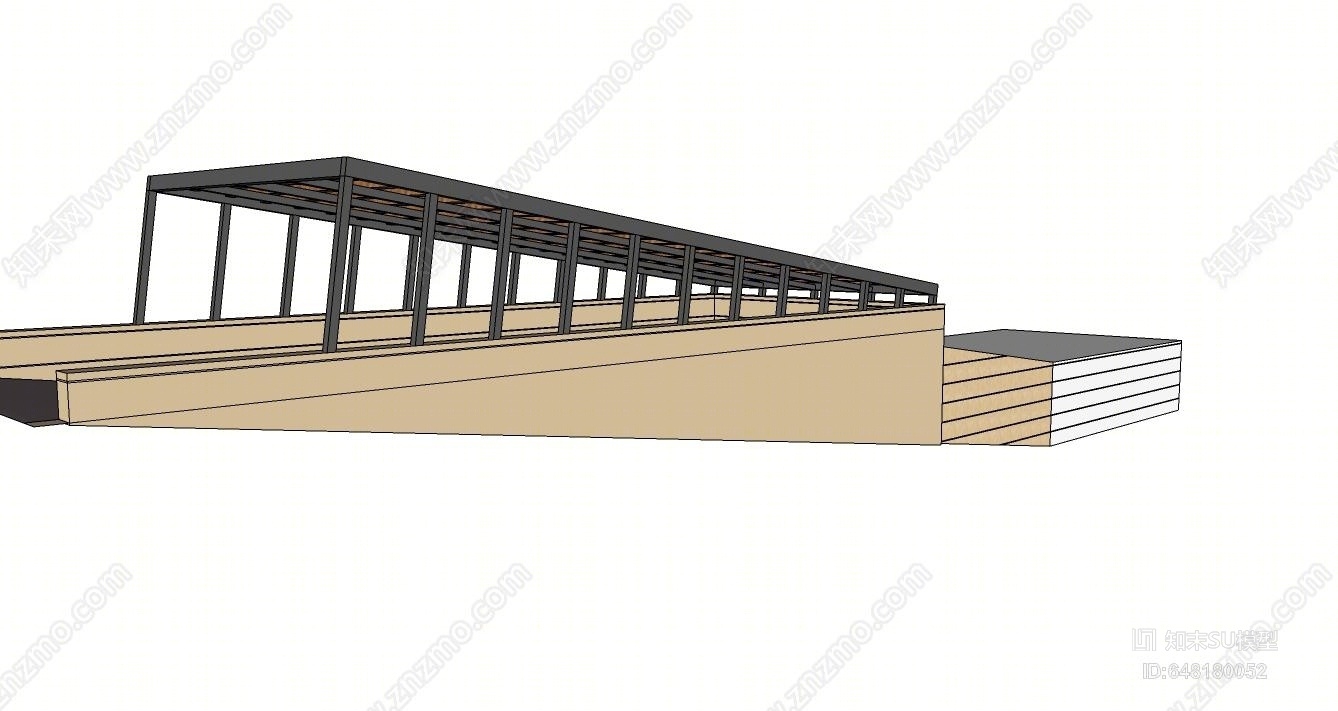 现代风格车站SU模型下载【ID:648180052】