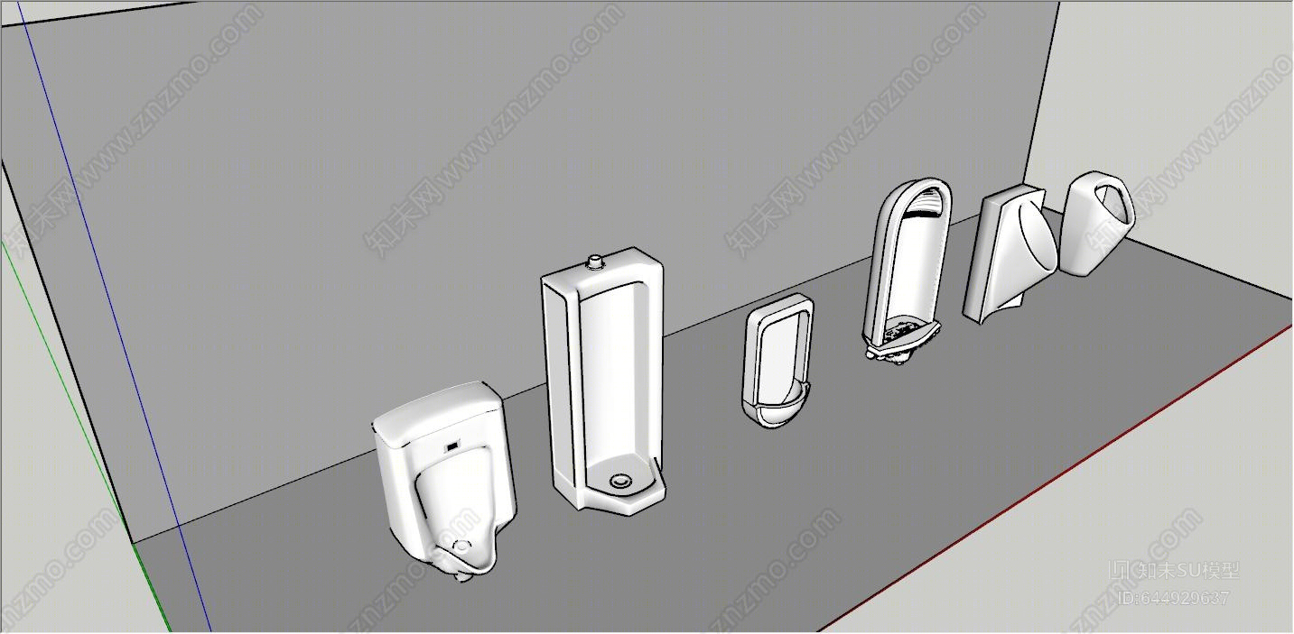现代男卫生间SU模型下载【ID:644929637】