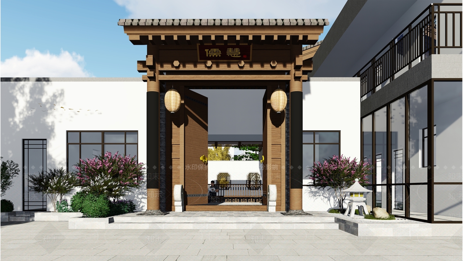 新中式茶馆SU模型下载【ID:934304330】
