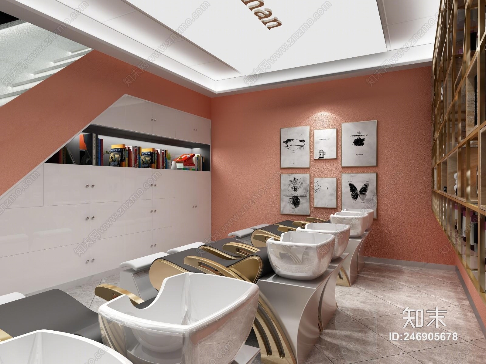 现代轻奢理发店3D模型下载【ID:246905678】
