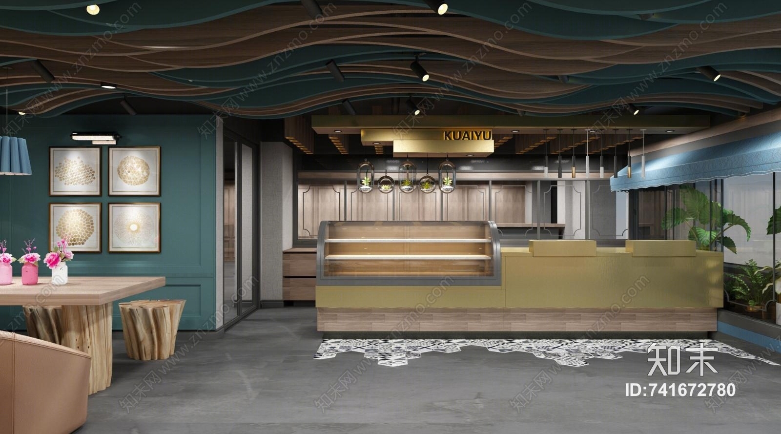 现代餐厅3D模型下载【ID:741672780】