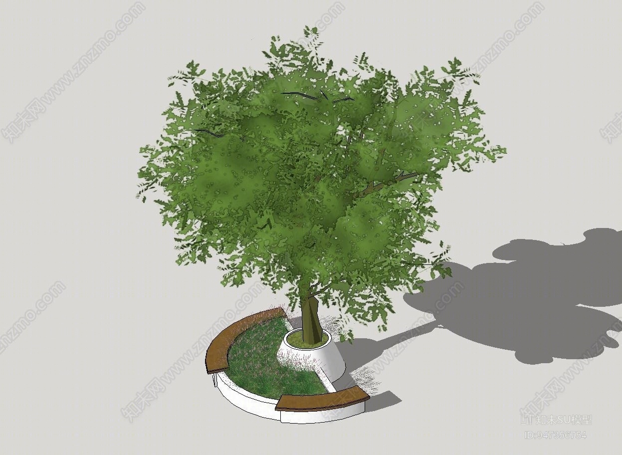 现代乔木SU模型草图