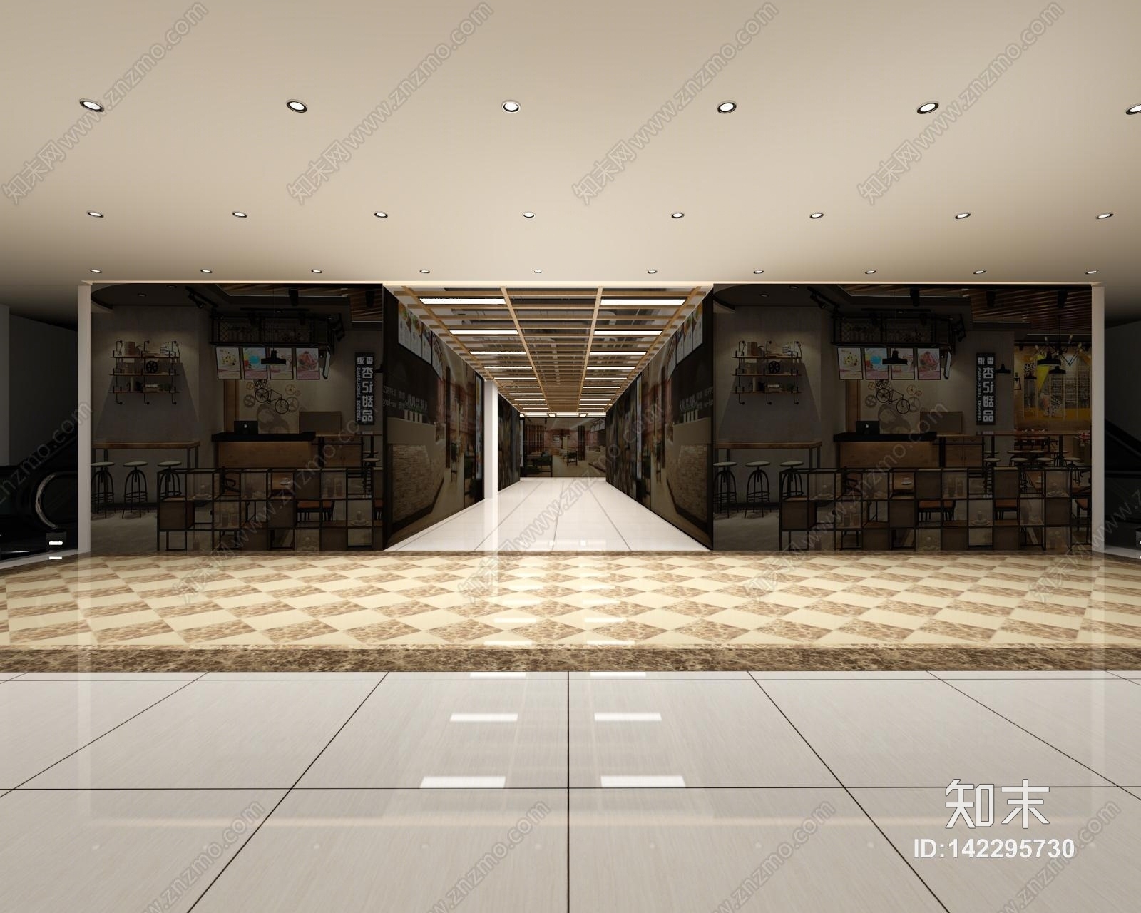 工业风地铁地下商城过道出入口3D模型下载【ID:142295730】