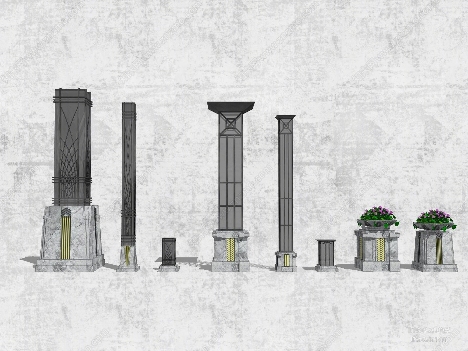 景观路灯SU模型下载【ID:342431533】