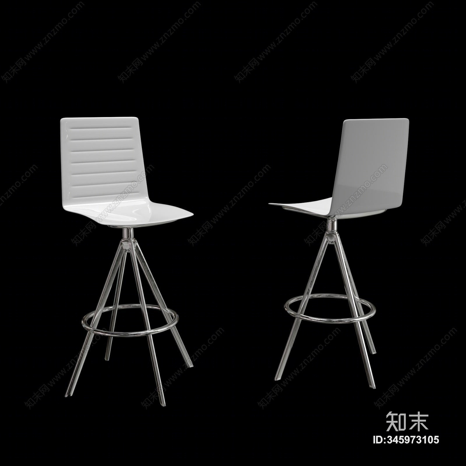 现代吧台椅模型3D模型下载【ID:345973105】
