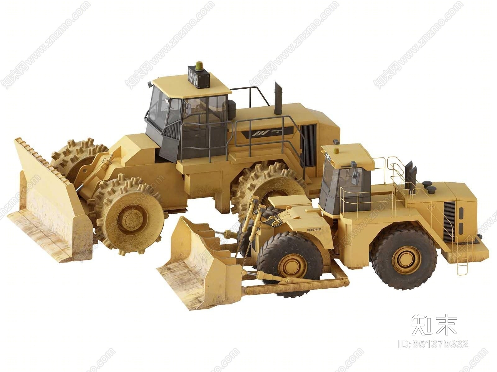 现代铲车组合3D模型下载【ID:951379332】