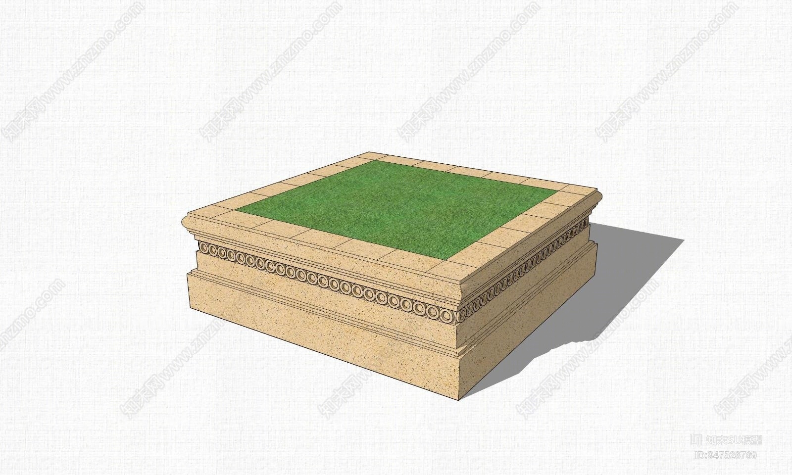 现代方形树池SU模型下载【ID:947528769】