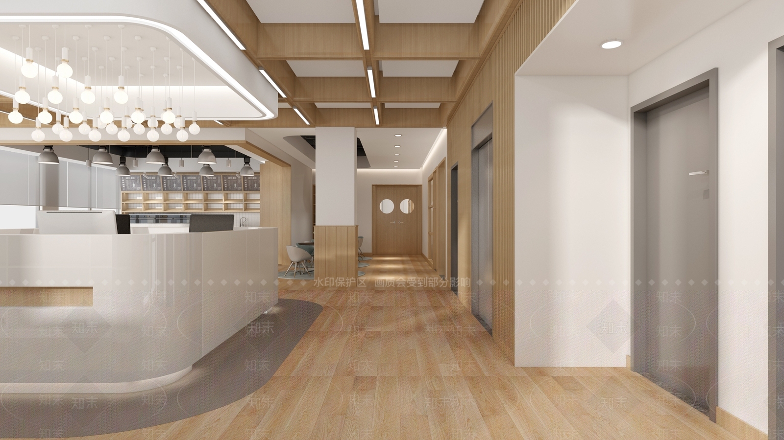 现代一楼大厅过道教室3D模型下载【ID:532570057】