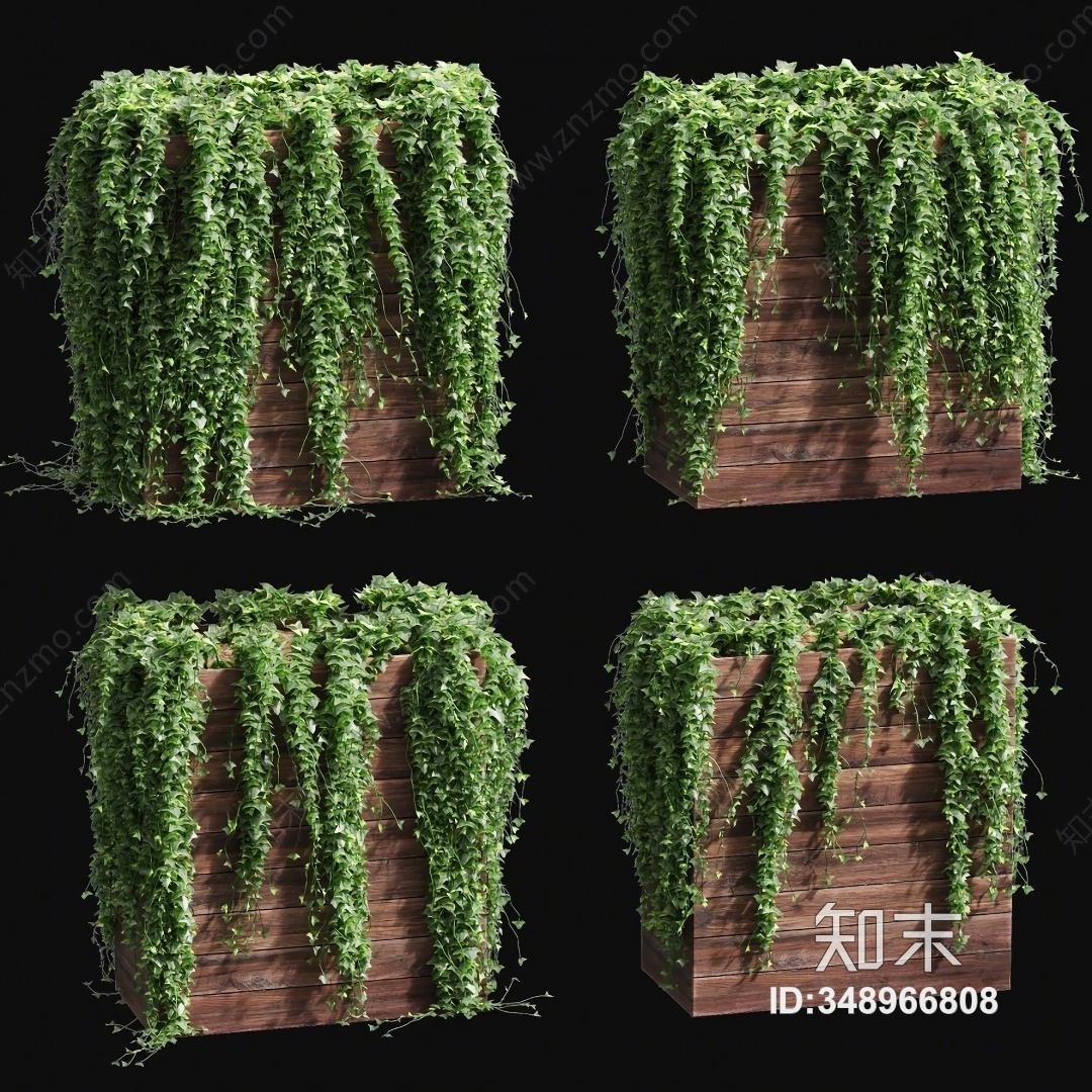 现代盆栽3D模型下载【ID:348966808】