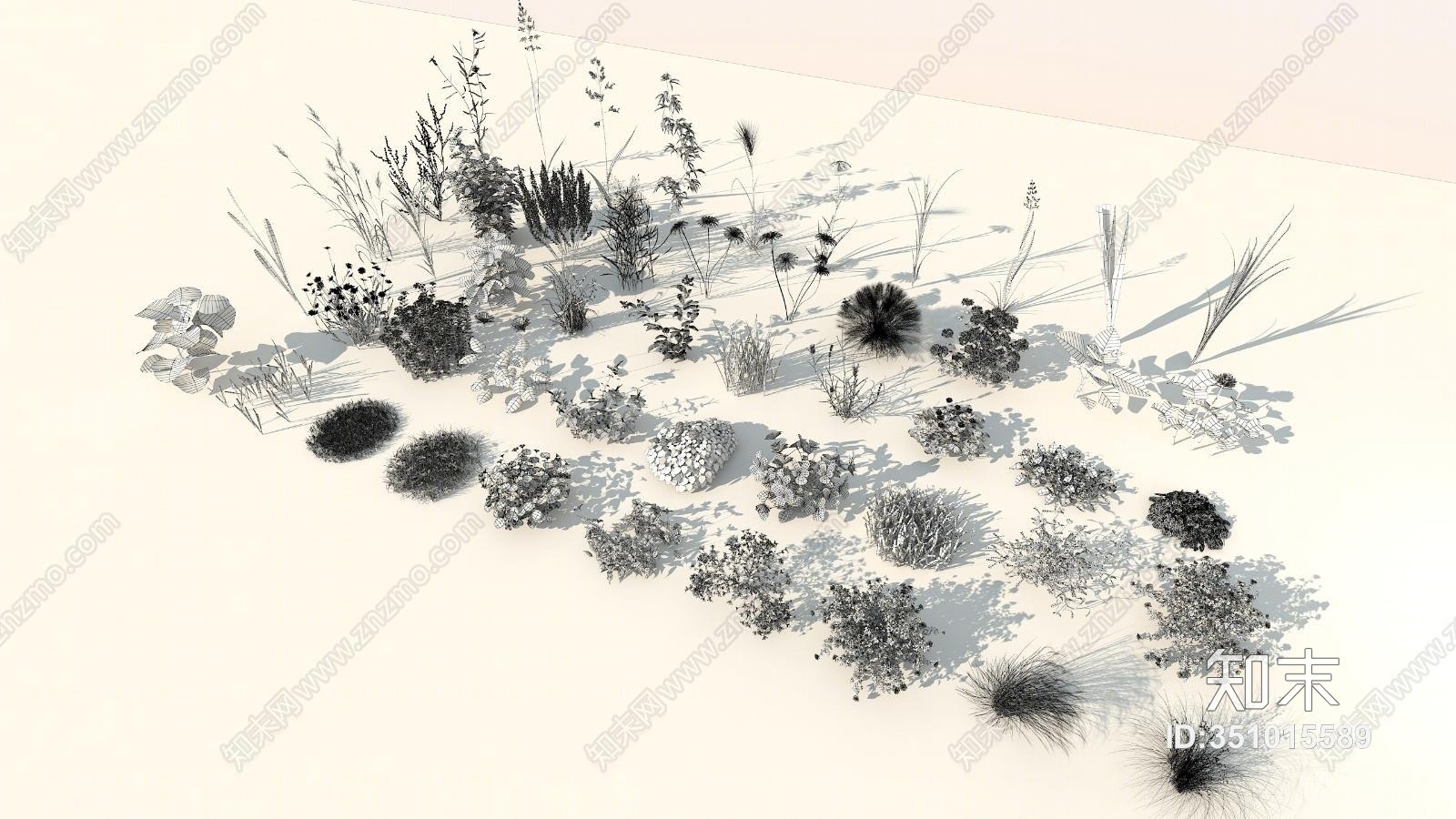 现代花草3D模型下载【ID:351015589】