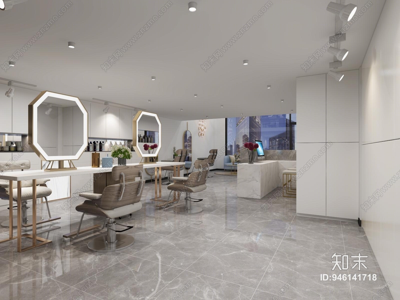现代风格理发店3D模型下载【ID:946141718】