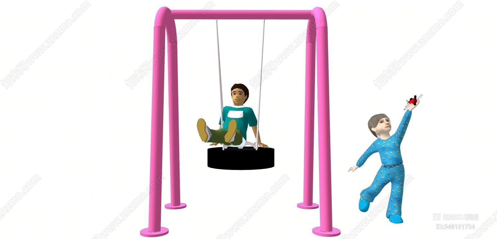 现代游乐场儿童娱乐设施SU模型下载【ID:348101704】