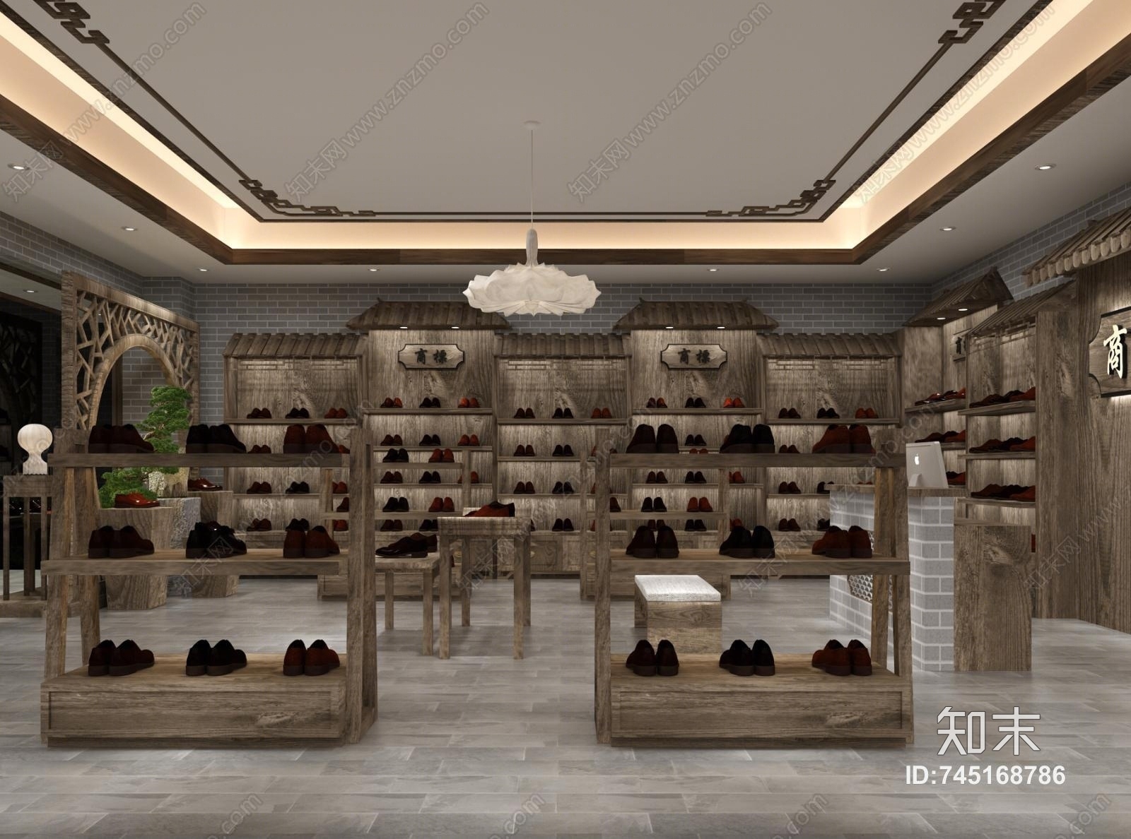 中式男女包包鞋店3D模型下载【ID:745168786】