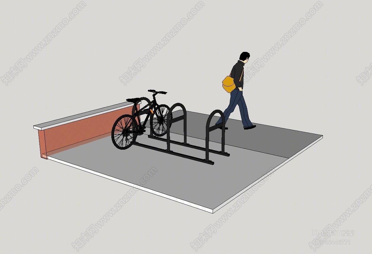 现代自行车停车架SU模型下载【ID:346446771】