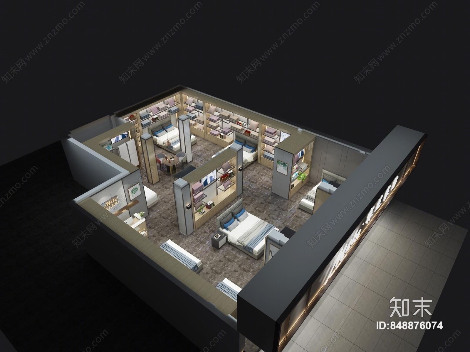 现代家纺店3D模型下载【ID:848876074】