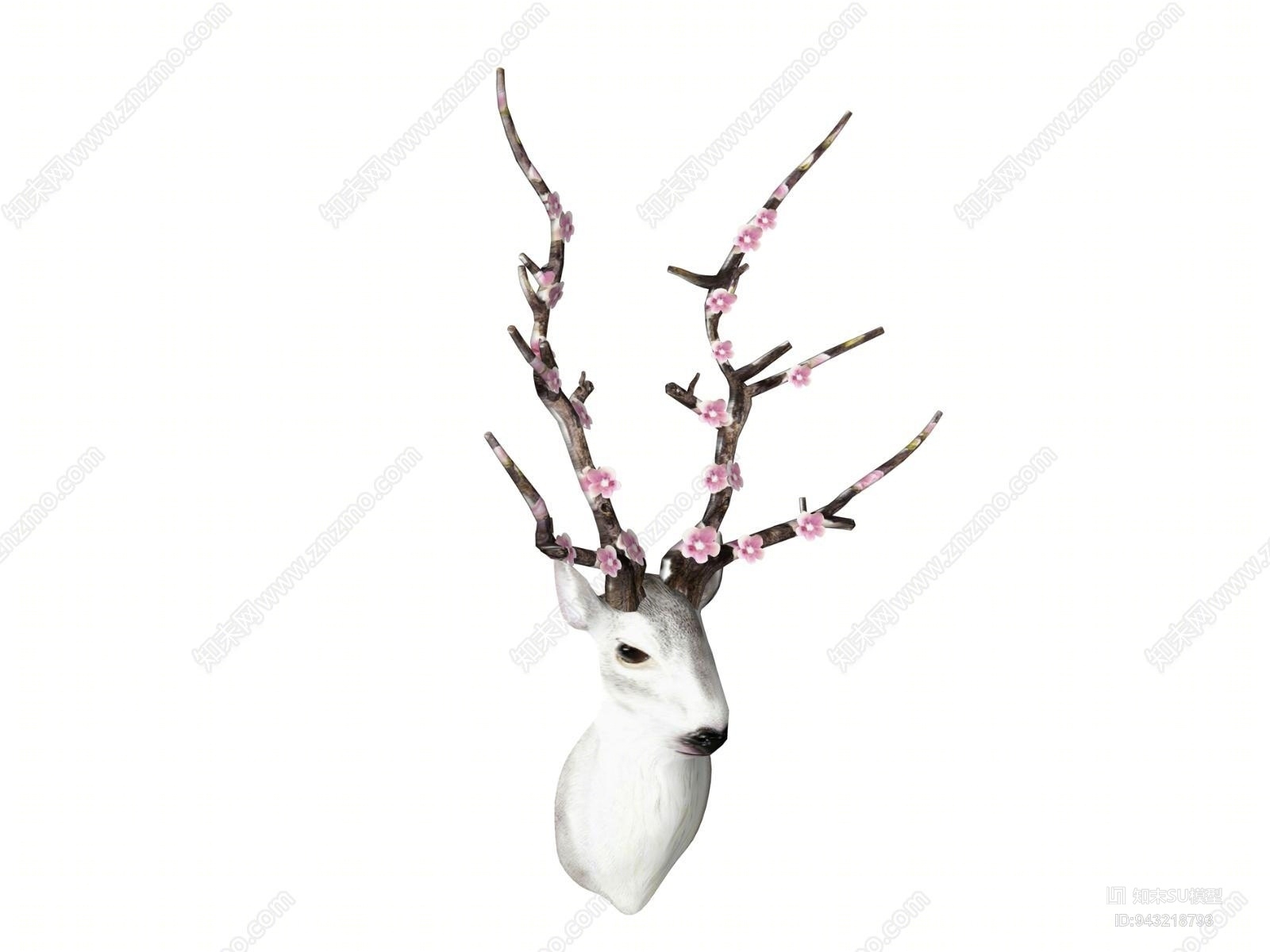 中式梅花鹿头SU模型下载【ID:943218793】