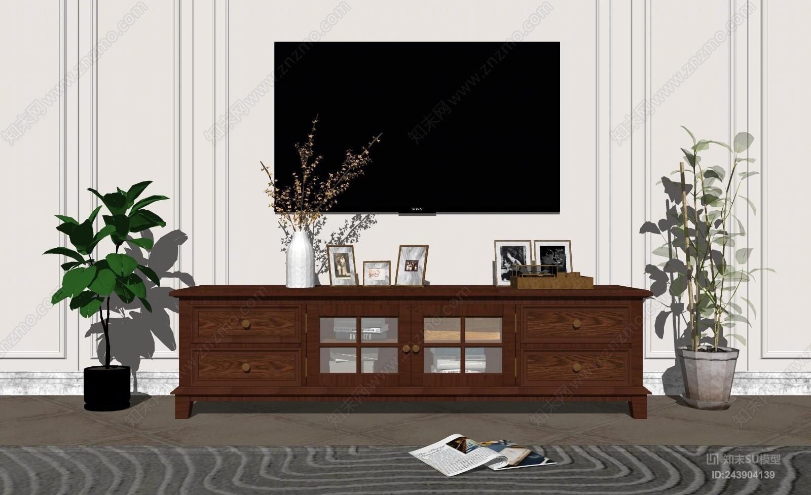 电视柜SU模型精品下载_SketchUp模型_知末网