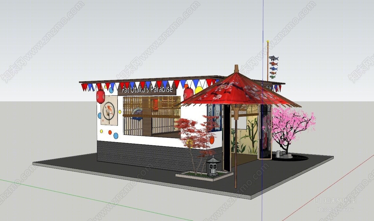 日式店铺SU模型下载【ID:843090606】