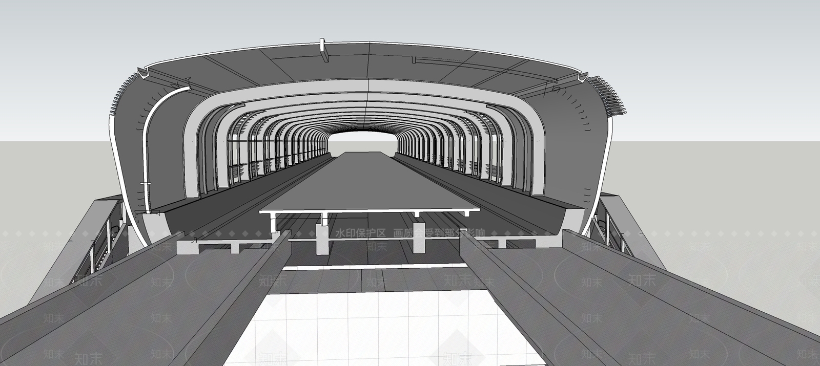 深圳某高架地铁站SU模型下载【ID:632678792】