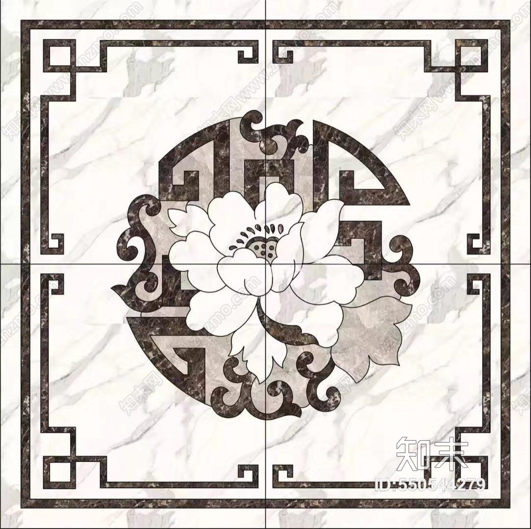 新中式地面拼花贴图下载【ID:550544279】