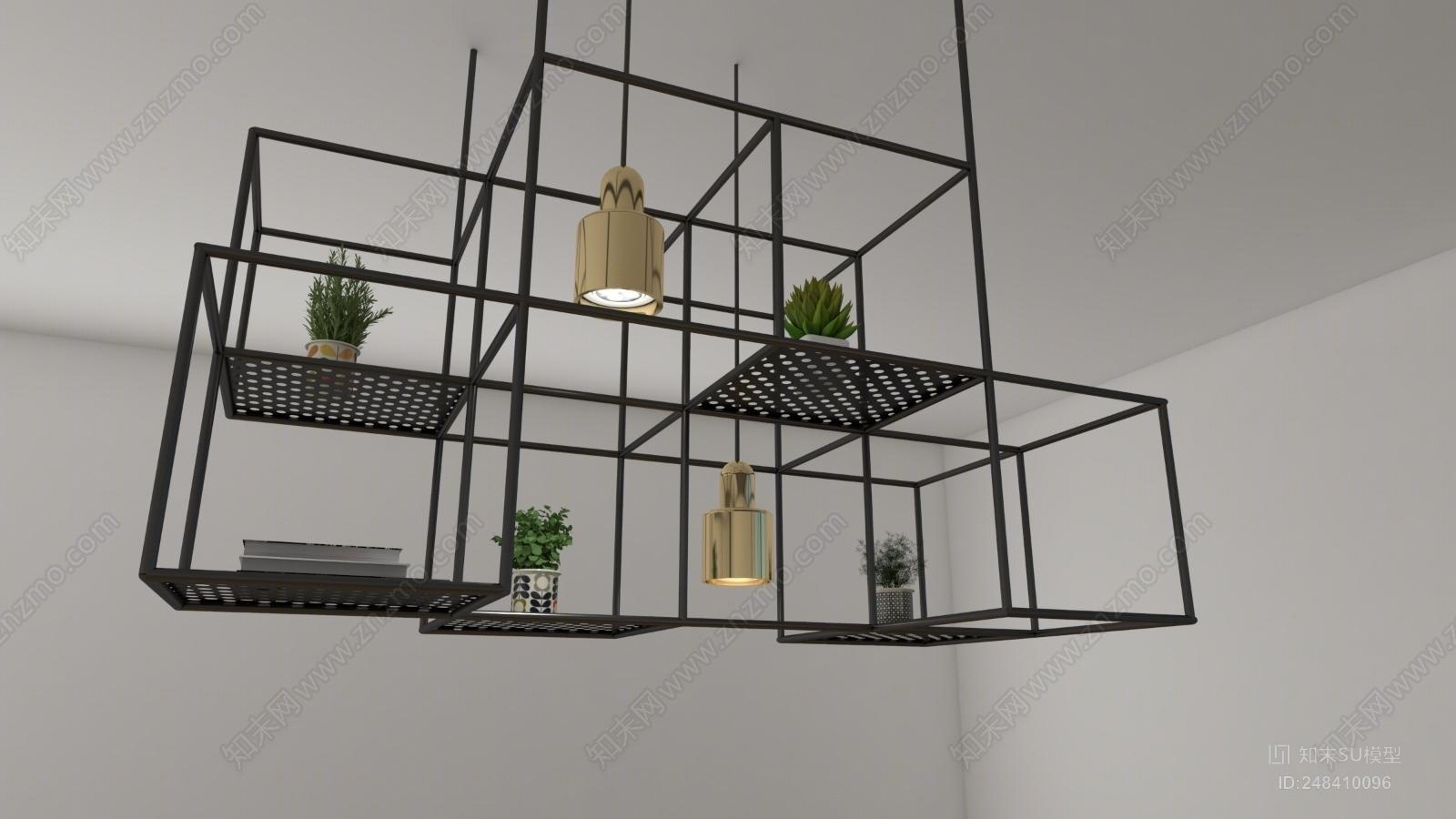 现代风格灯具组合SU模型下载【ID:248410096】