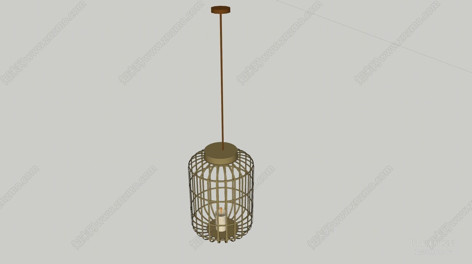 现代鸟笼吊灯SU模型下载【ID:331504806】