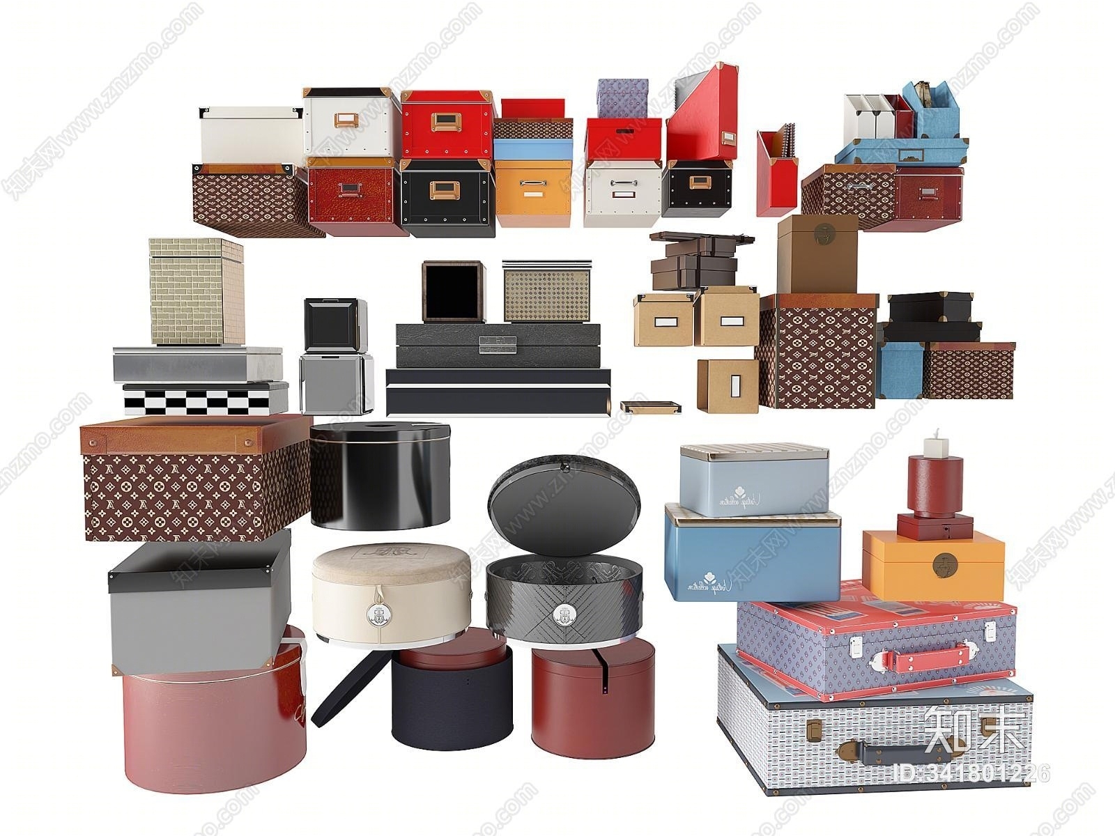 现代礼品盒储物箱3D模型下载【ID:341801226】