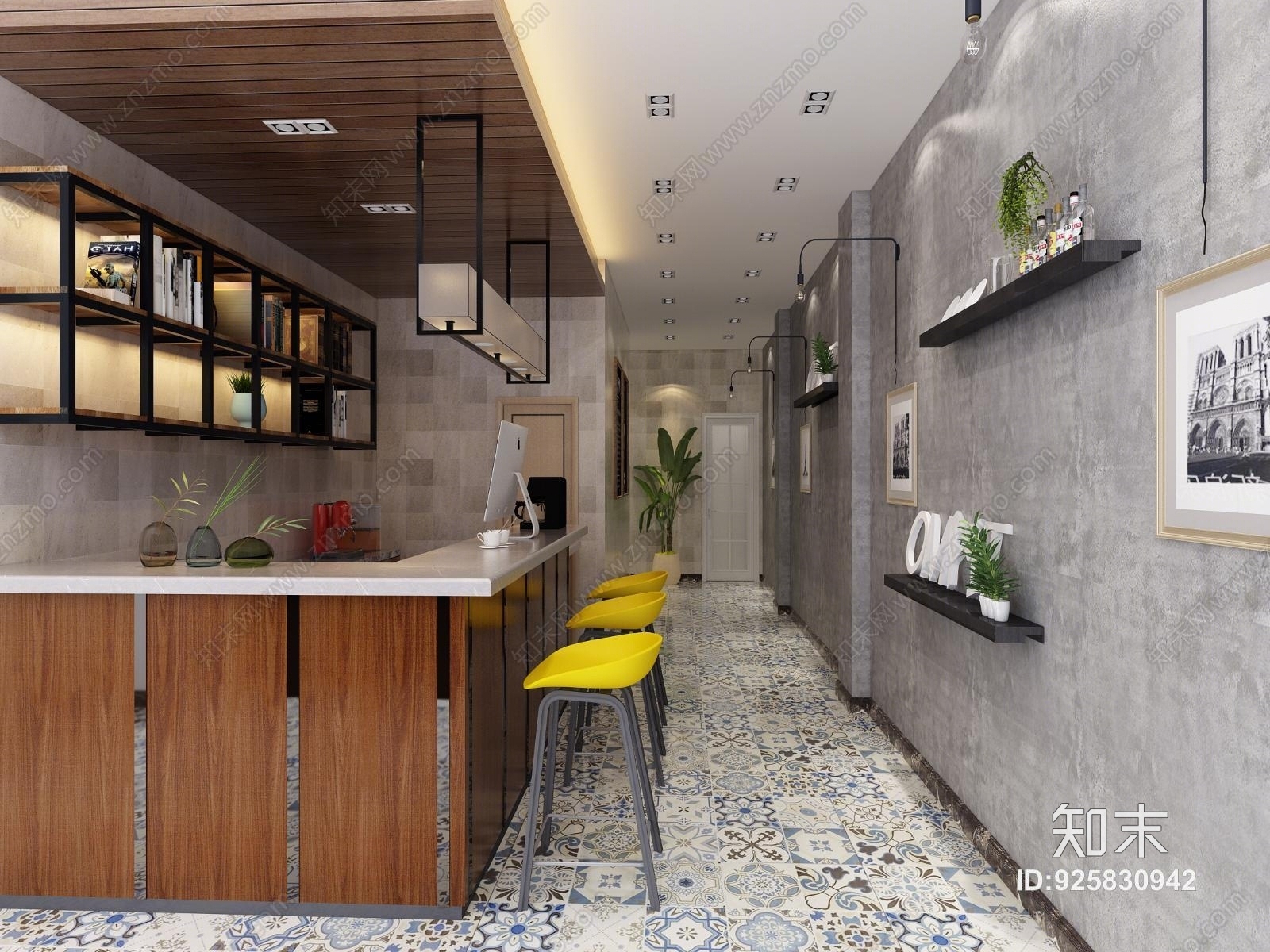 现代咖啡店前台3D模型下载【ID:925830942】