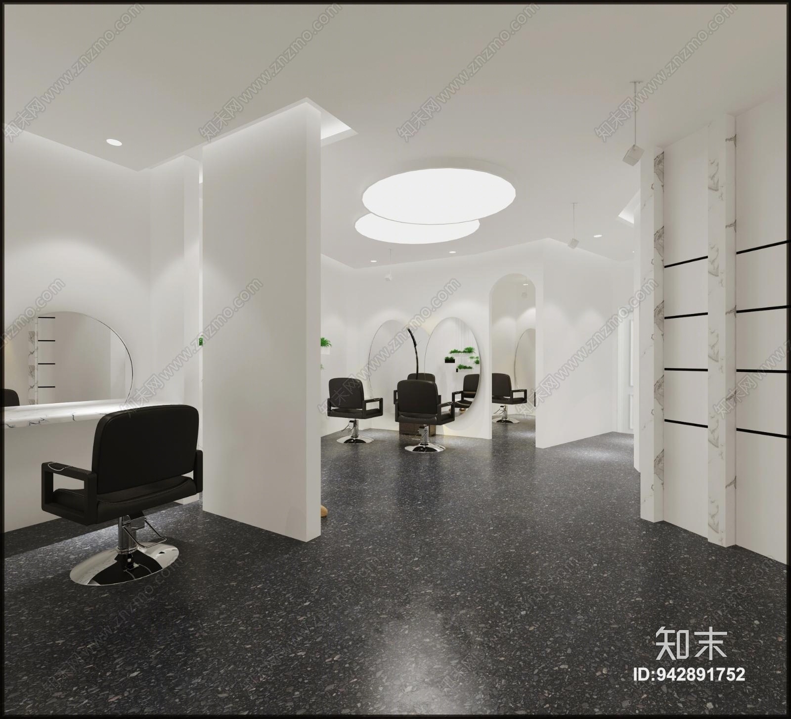 现代网红美发店3D模型下载【ID:942891752】
