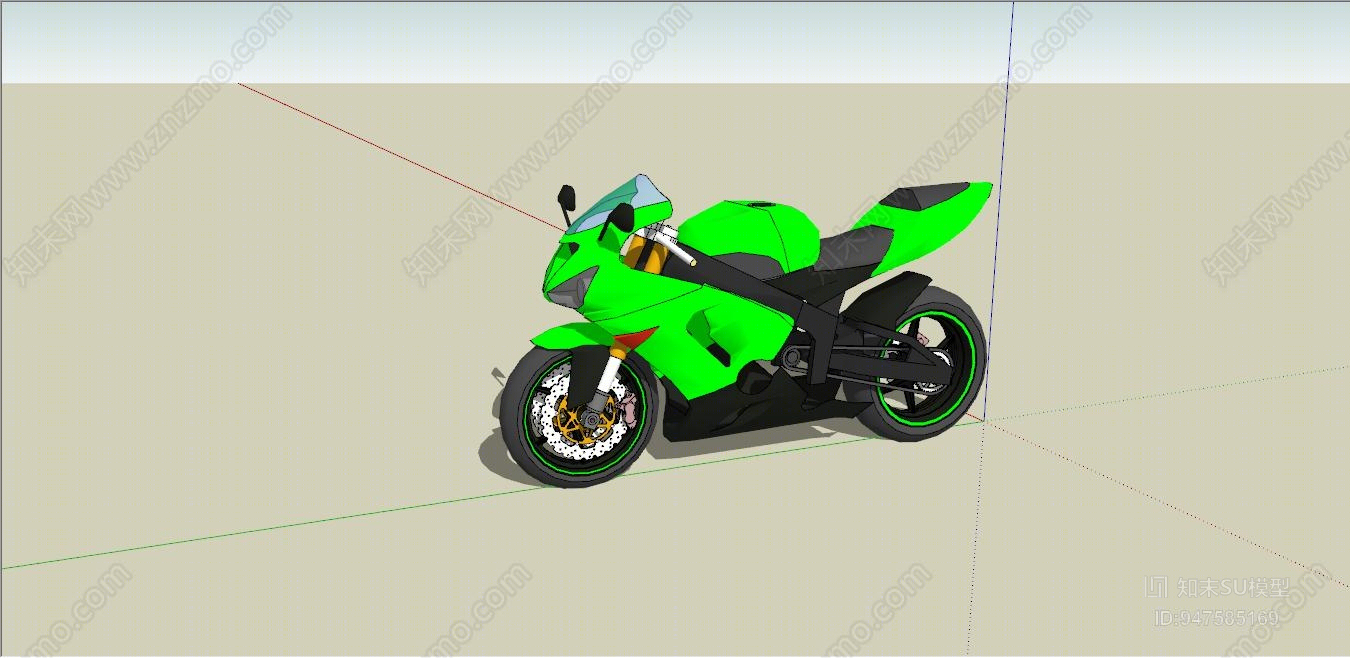 现代摩托车SU模型下载【ID:947585169】