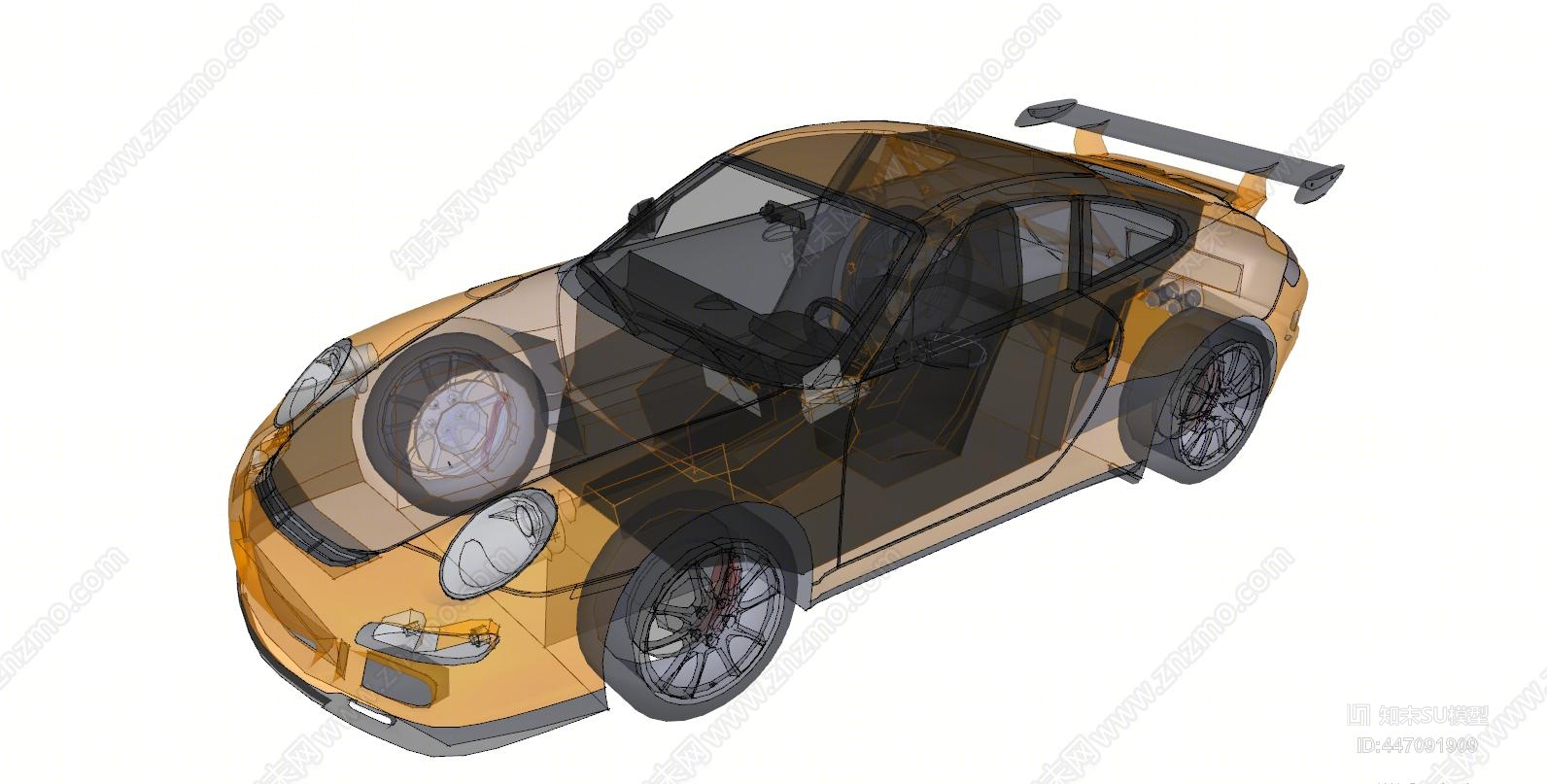 现代汽车轿车跑车内部构造SU模型下载【ID:447091909】