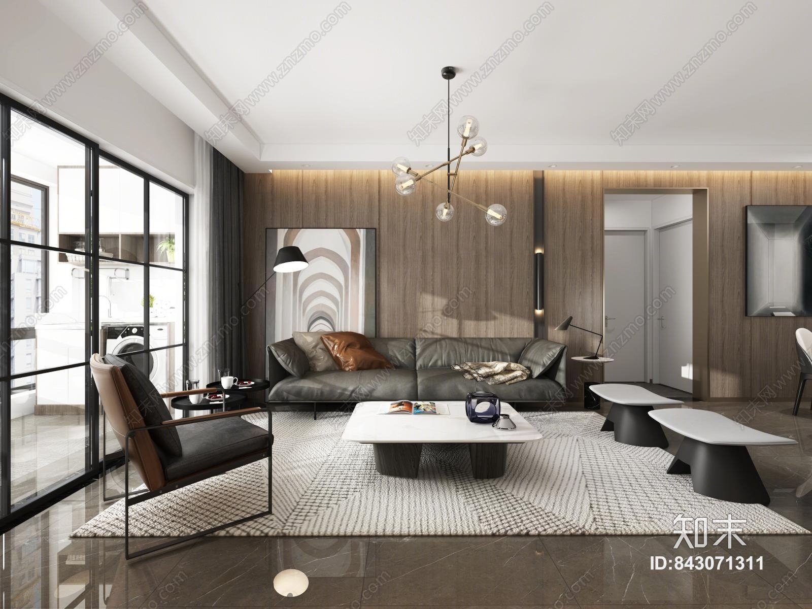 现代港式客餐厅3D模型下载【ID:843071311】