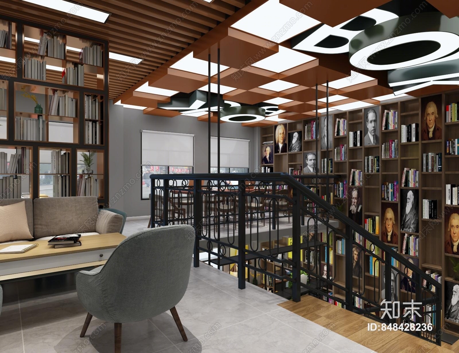 现代书店3D模型下载【ID:848428236】