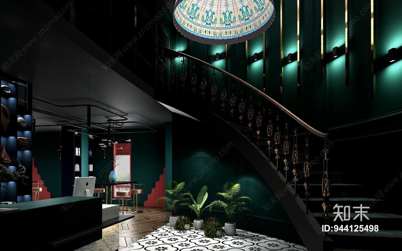 后现代清吧3D模型下载【ID:944125498】