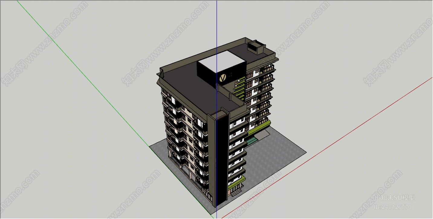 现代单身公寓SU模型下载【ID:248126770】