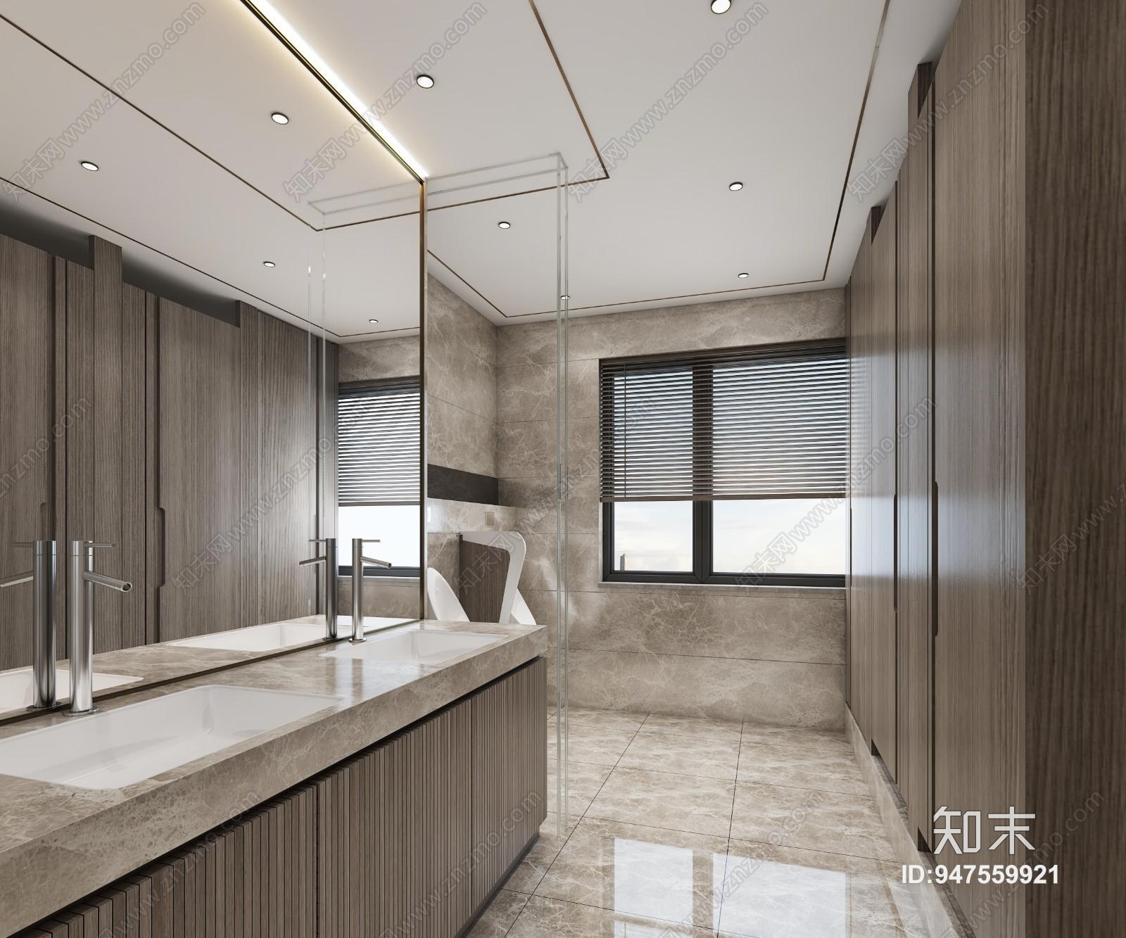 现代工装公共卫生间3D模型下载【ID:947559921】