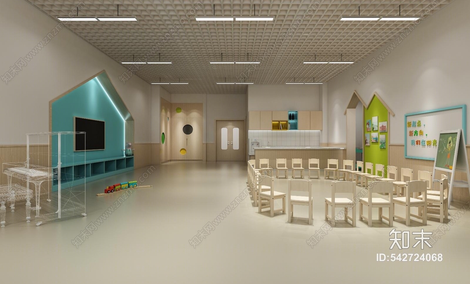 现代儿童活动教室3D模型下载【ID:542724068】