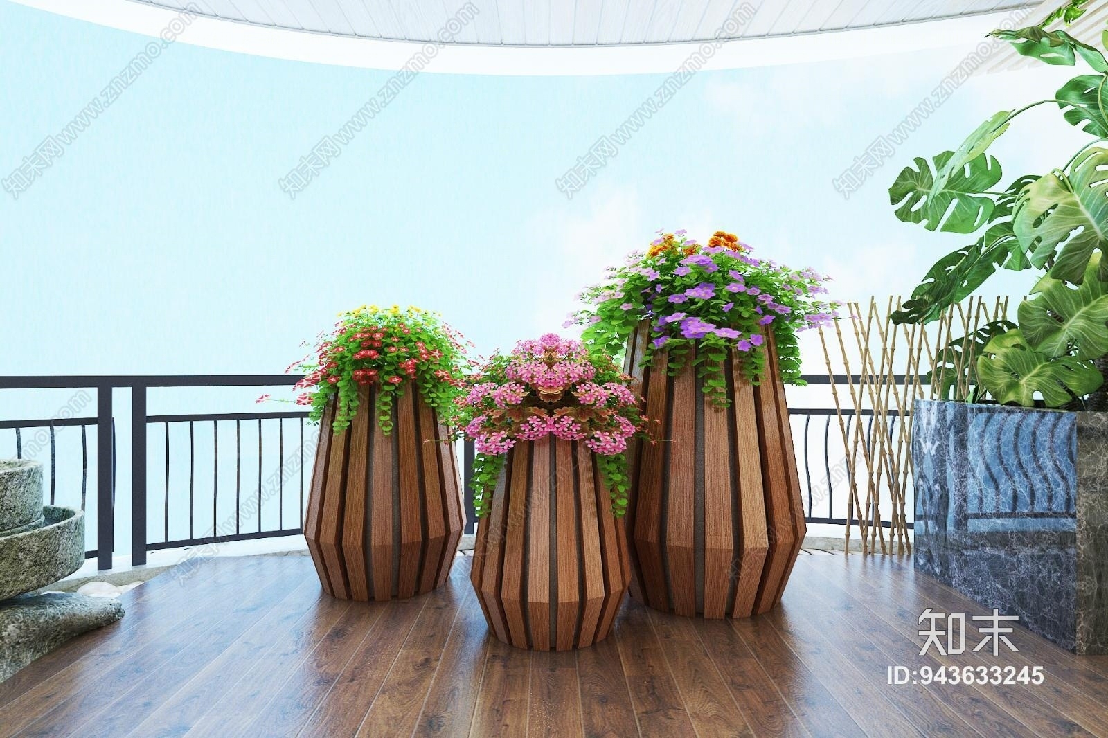 现代花池3D模型下载【ID:943633245】