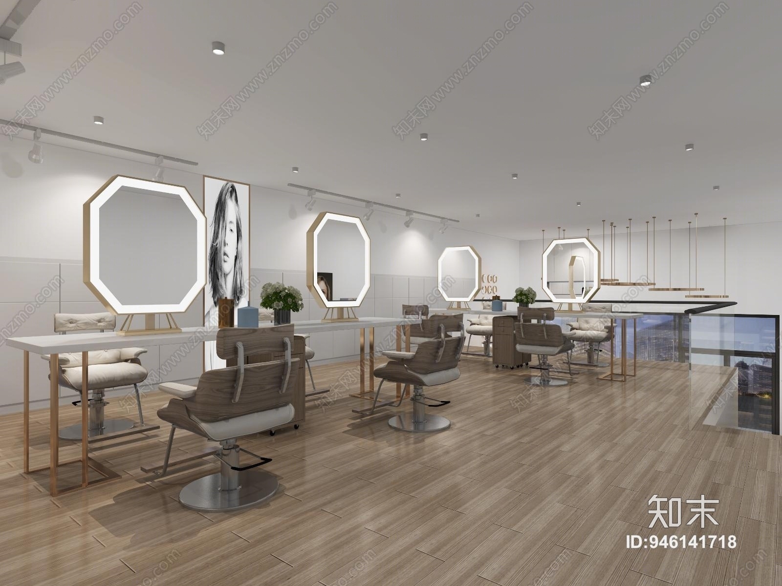 现代风格理发店3D模型下载【ID:946141718】
