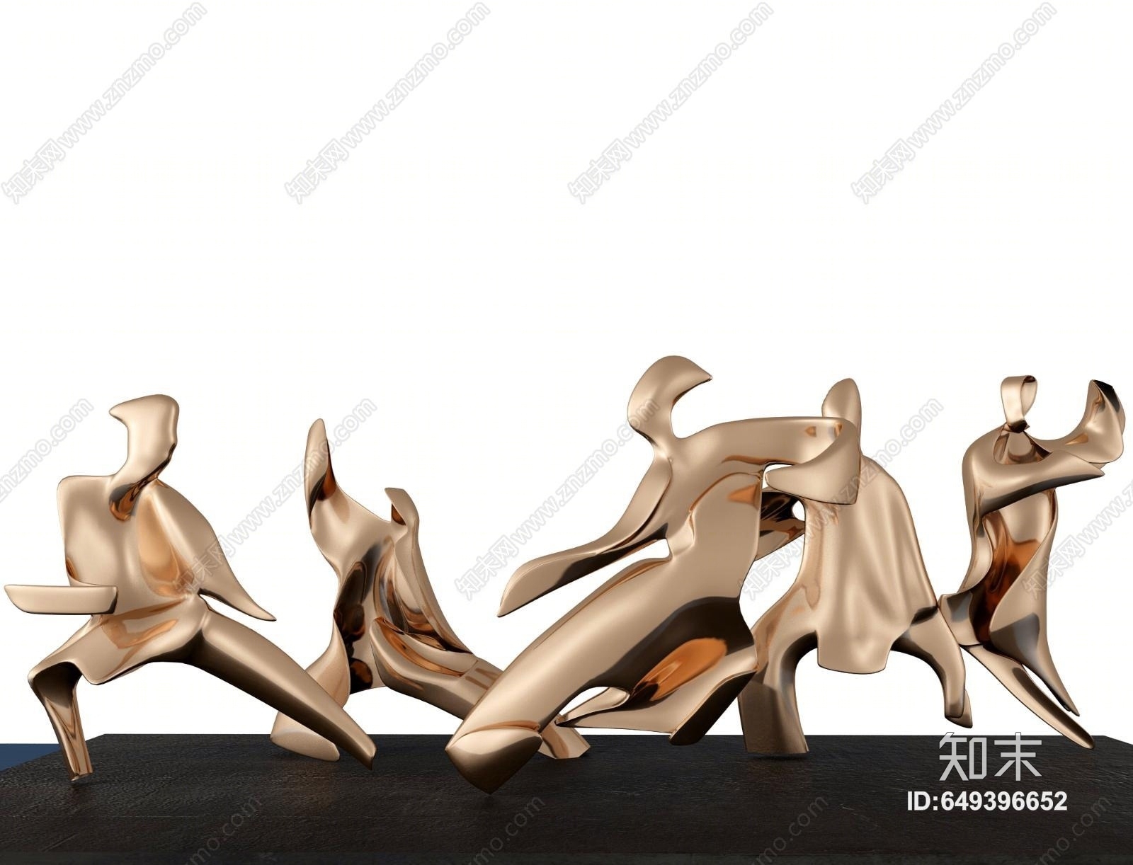现代抽象金属人物摆件3D模型下载【ID:649396652】