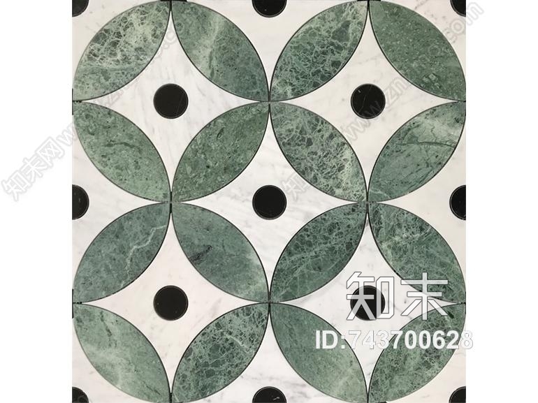 现代绿色加白色大理石圆形拼花贴图下载【ID:743700628】